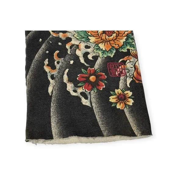 Rare: Y2K Lucky Brand ❀ Embroidered Asian Koi Butterfly Sweatpants ❀ Black ❀ L - Picture 11 of 16